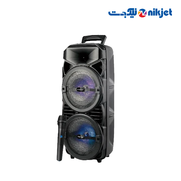 اسپیکر بلوتوثی قابل حمل KTS-2411 | صدای قدرتمند 2×8 اینچمیکروفون وایرلس